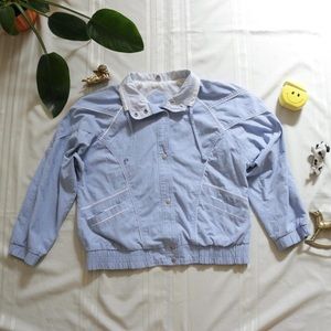 Casual light blue bomber jacket